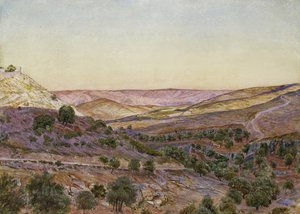 Moabs kullar och Hinnoms dal, 1854 (akvarell och kroppsfärg)