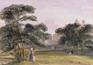 Figurer i parken nedanför observatoriet, Greenwich, ca 1850 (akvarell) av Thomas Shotter Boys