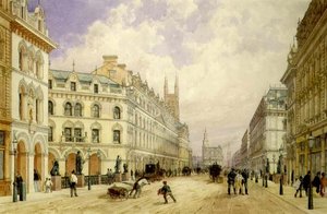 Holborn Viadukt ser österut, City of London av Thomas Shotter Boys