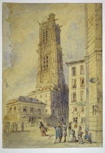 Saint-Jacques-tornet före friläggningen, år 1836 av Thomas Shotter Boys