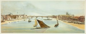 London Bridge, från Southwark Bridge, tallrik fyra från Original Views of London as It Is av Thomas Shotter Boys