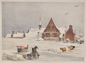 Pittoresk arkitektur i Paris, Gent, Antwerpen, Rouen: Byloke, Gent, Belgien av Thomas Shotter Boys