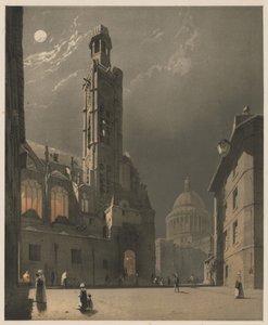 Pittoresk arkitektur i Paris, Gent, Antwerpen, Rouen: St. Etienne du Mont och Pantheon, Paris av Thomas Shotter Boys