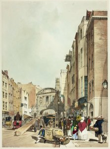 Temple Bar från The Strand, tallrik 22 från Original Views of London as It Is av Thomas Shotter Boys