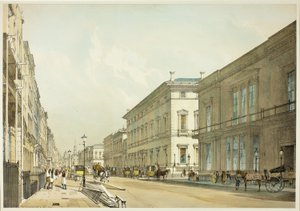 Klubbhusen och Pall Mall, tallrik tretton från Original Views of London as It Is av Thomas Shotter Boys