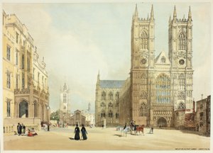 Westminster Abbey, Hospital and Company, skylt sju från Original Views of London as It Is av Thomas Shotter Boys