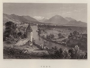 Thun (färg litho) av Thomas Sidney (after) Cooper