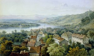 Utsikt över Karlsruhe av Thomas Sidney Cooper