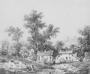 Gårdslandskap (ur McGuires klippbok) av Thomas Sidney Cooper