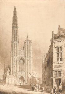 Utsikt över Antwerpens katedral av Thomas Sidney Cooper