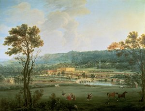 Utsikt över Chatsworth från sydväst (olja på duk)