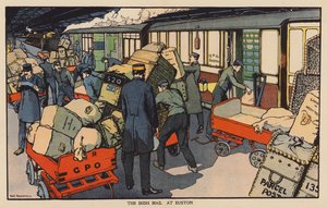 The Irish Mail vid Euston (färglitografi) av Thomas Somerfield