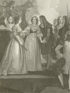 Charles II tar emot hertiginnan av Orleans i Dover av Thomas Stothard