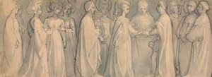 Fris av ett medeltida bröllop av Thomas Stothard