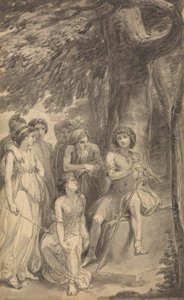 En av sex illustrationer till Fenelons "The Adventures of Telemachus son of Ulysses" av Thomas Stothard