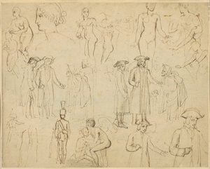 Roger de Coverley och zigenarna [verso] av Thomas Stothard