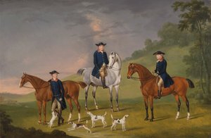 John Corbet, Sir Robert Leighton och John Kynaston med sina hästar och hundar av Thomas Stringer