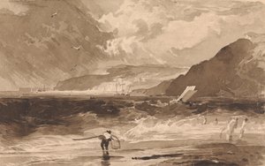 Lyme Regis, Dorsetshire, en squall av Thomas Sully
