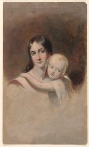 Studie för "Porträtt av Mrs. James Robb och hennes tre barn," Ogden Museum of Southern Art, New Orleans, LA av Thomas Sully