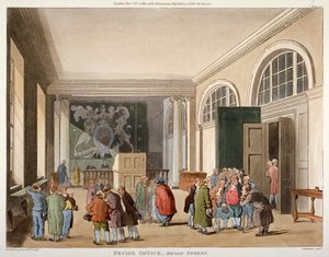 Interiören av Excise Office, Old Broad Street, City of London, 1810