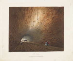 Tunneln. Från färgade vyer på Liverpool och Manchester Railway, 1831