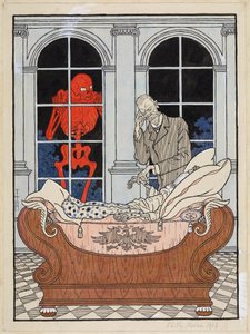 Den döende riksdagen; Simplicissimus XV/49, 1911 av Thomas Theodor Heine