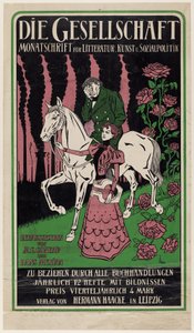 Annonsaffisch för tidningen Die Gesellschaft av Thomas Theodor Heine