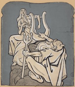 Till Heinrich Heines hundraårsdag - Modell av ett Heine-monument; Simplicissimus IV/38, 1899 av Thomas Theodor Heine