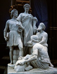 Commerce, skulpturgrupp från Albert Memorial, färdig 1876 (granit) av Thomas Thornycroft