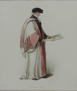 Doktor i musik, graverad av J. Agar, publicerad i R. Ackermanns "History of Oxford", 1813 (handkolorerad gravyr).