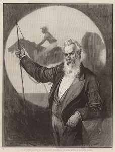 Mr Muybridge visar sina ögonblickliga fotografier av djurrörelser på Royal Society av Thomas Walter Wilson