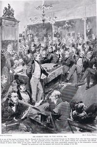 Sir Robert Peel i huset, 1846, illustration från 