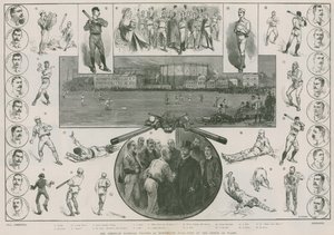 De amerikanska basebollspelarna på Kennington Oval - besök av prinsen av Wales (gravyr) av Thomas Walter Wilson