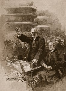 Ärkebiskopen av Canterbury vid demonstrationen i Royal Albert Hall, 1893, illustration från 