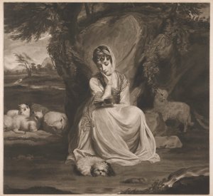 Mrs Frances Ann Crewe som St. Genevieve av Thomas Watson
