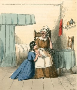 Hon ber sina böner till sin mormor av Thomas Webster