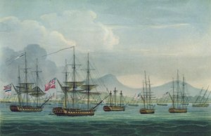 Fångst av Maria Riggersbergen den 18 oktober 1806, graverad av J. Bailey för 