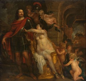 Venus beväpnar en krigare, möjligen Johan Maurits vid Vulkansmedjan av Thomas Willeboirts Bosschaert