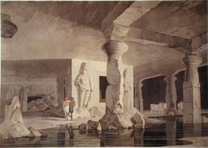 Del av Temple of the Elephanta, platta VIII från 