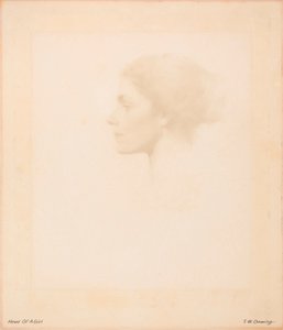Huvud av en flicka av Thomas Wilmer Dewing