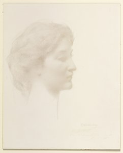 Huvud av en flicka av Thomas Wilmer Dewing