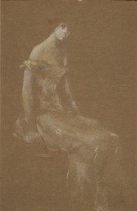 Porträtt av en kvinna i rosa #3 av Thomas Wilmer Dewing