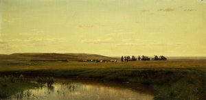 Ett vagnståg på slätten, Platte River,