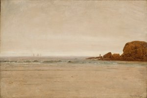 Strand och klippor 1870 (olja på duk) av Thomas Worthington Whittredge