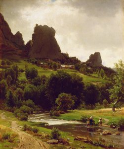 Summer Pastorale (Utsikt över Kallenfels) 1853 (olja på duk) av Thomas Worthington Whittredge