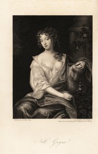 Nell Gwyn, Restoration-skådespelerska, älskare av Earl of Rochester, länge älskarinna till kung Charles II av England