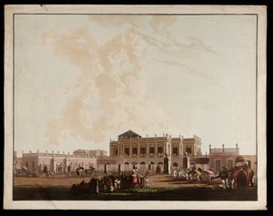 Gamla regeringshuset från utsikten över Calcutta av Thomas und William Daniell