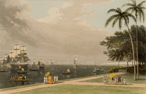 Utsikt över Calcutta från Garden Reach, 1810 av Thomas und William Daniell