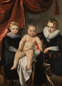 Gruppporträtt av tre bröder Gruppporträtt av tre bröder vid namn Hendrick, Johannes och Simon