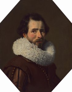 Porträtt av en gentleman som bär en snygg ruffa, 1627.